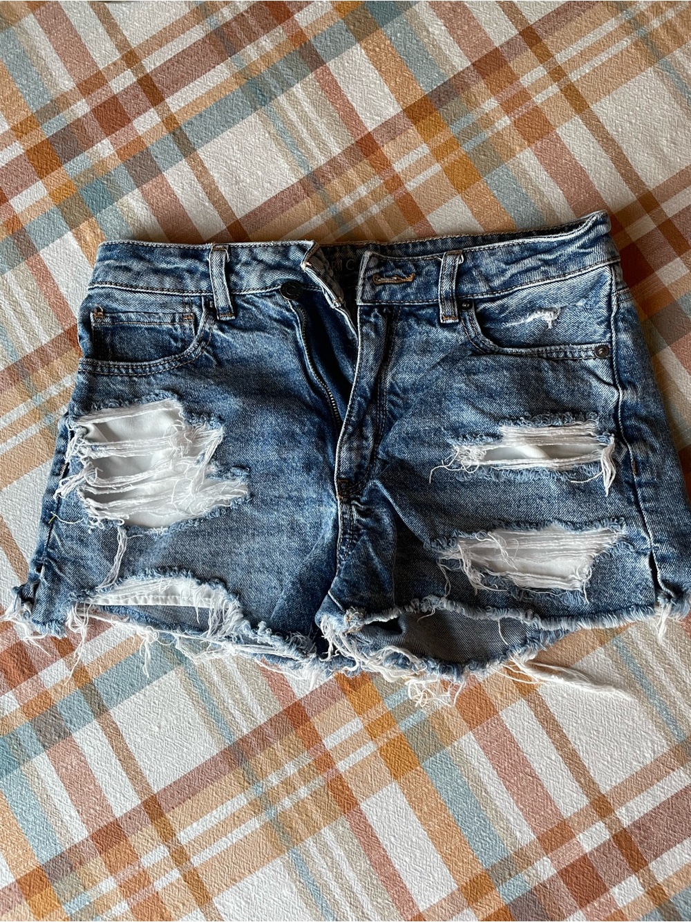 American Eagle Women’s Distressed Denim Shorts - Blue - Picture 2 of 10
